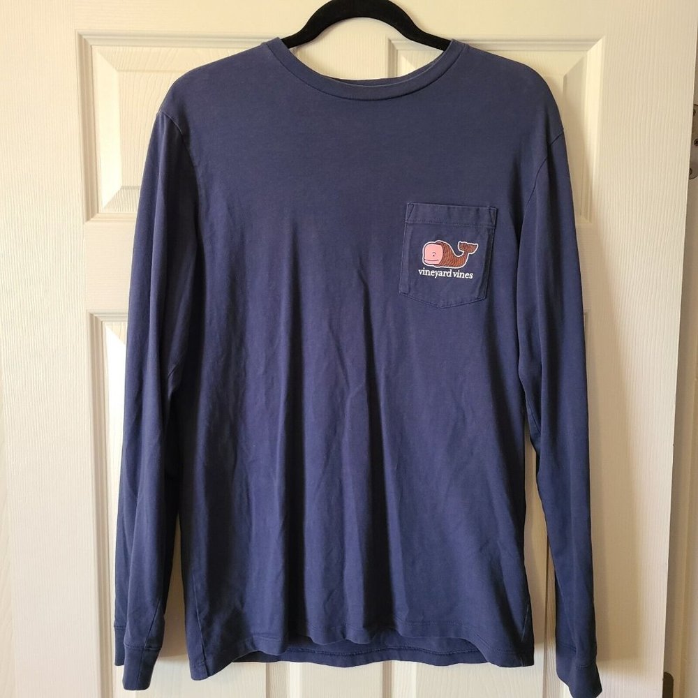 Men's Vineyard Vines Long Sleeve Shirt Thanksgiving Logo Sz Small